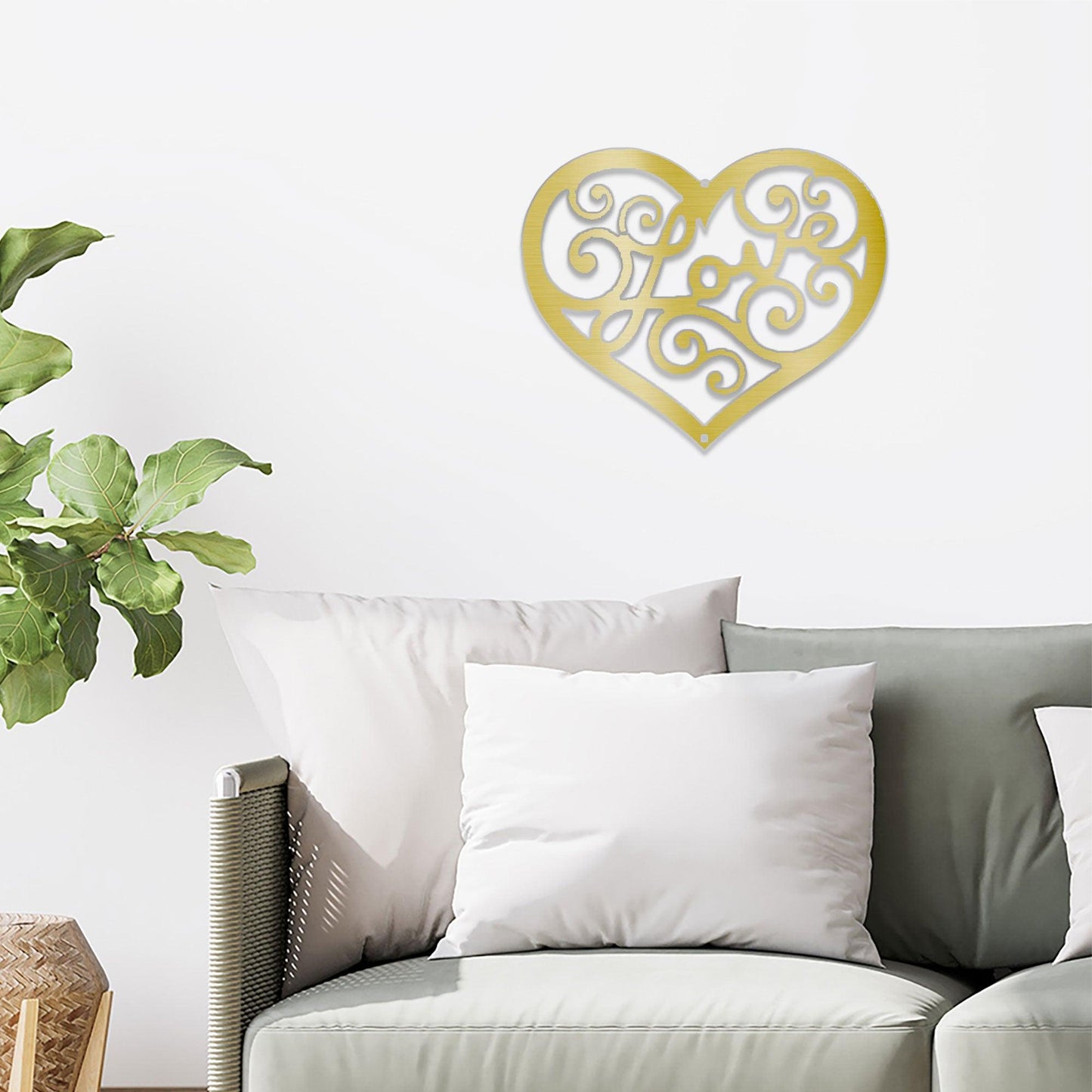 Love Heart Swirl Metal Wall Art - Mallard Moon Gift Shop