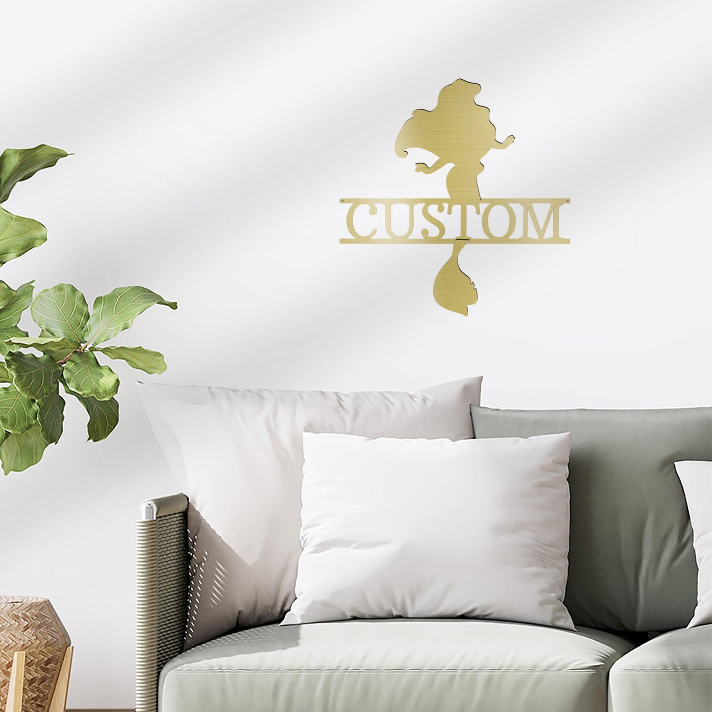 Princess Silhouette Monogram Metal Art Steel Wall Sign - Mallard Moon Gift Shop