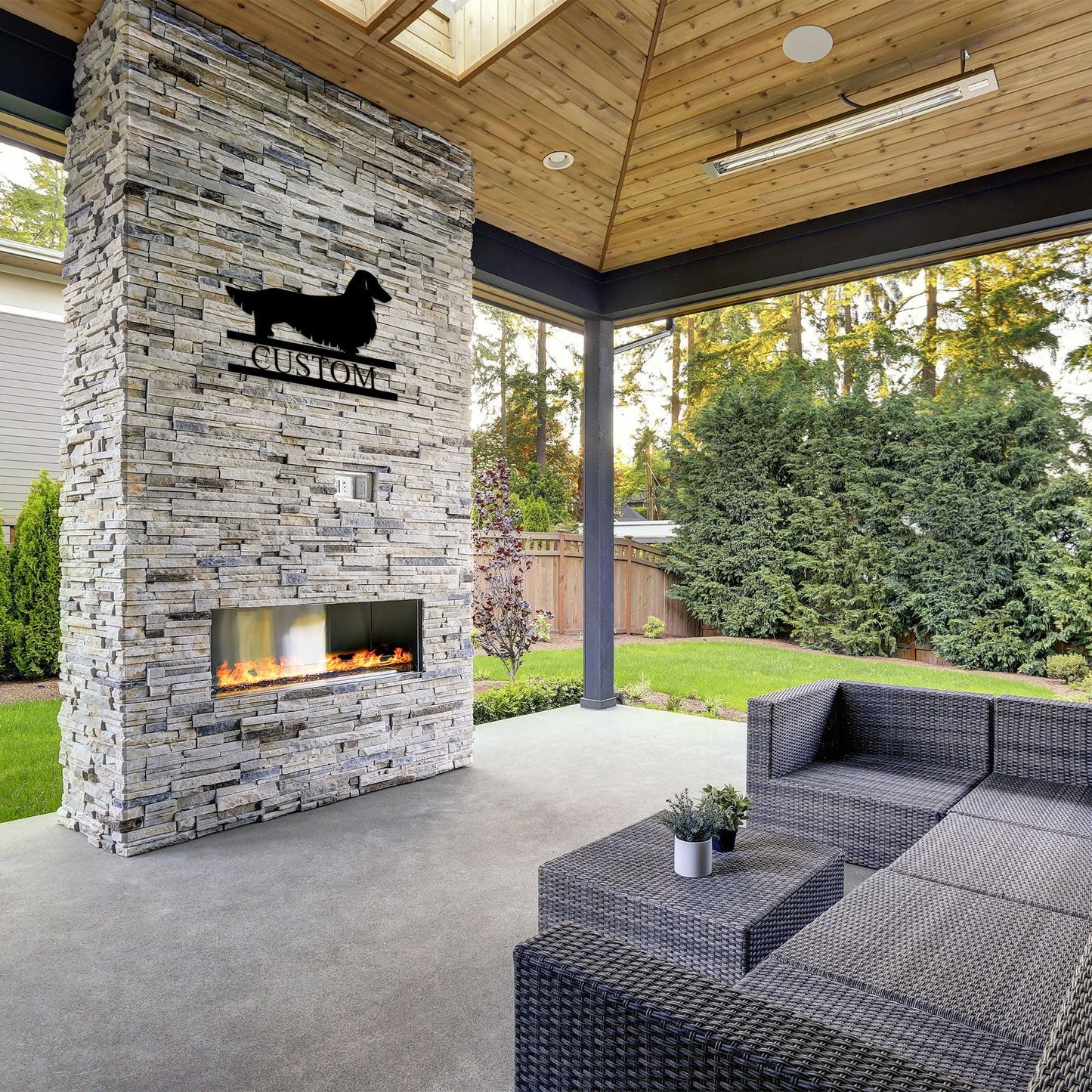 Dachshund Long Haired Custom Name Metal Wall Sign - Mallard Moon Gift Shop