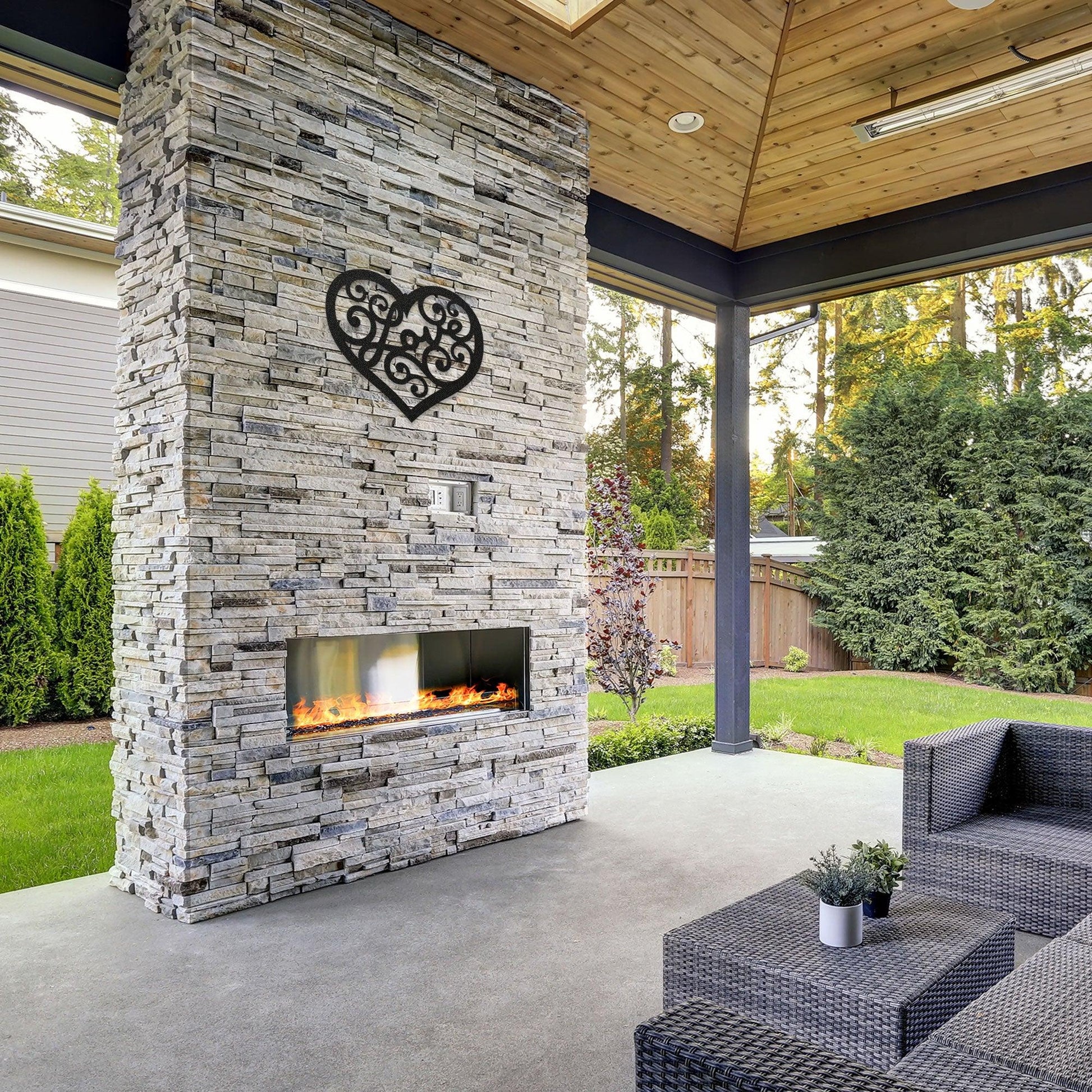 Love Heart Swirl Metal Wall Art - Mallard Moon Gift Shop