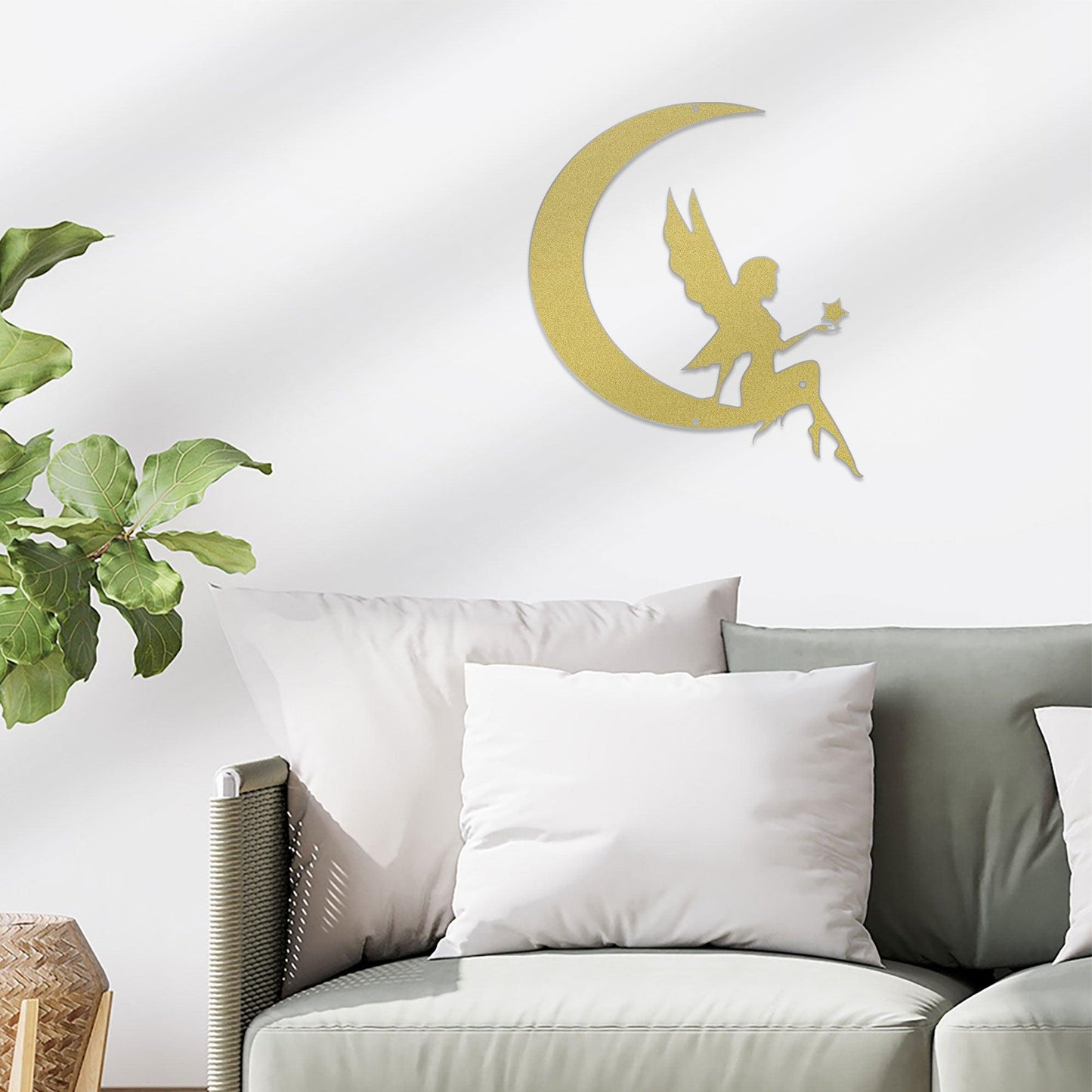 Fairy Moon Metal Art Wall Sign - Mallard Moon Gift Shop