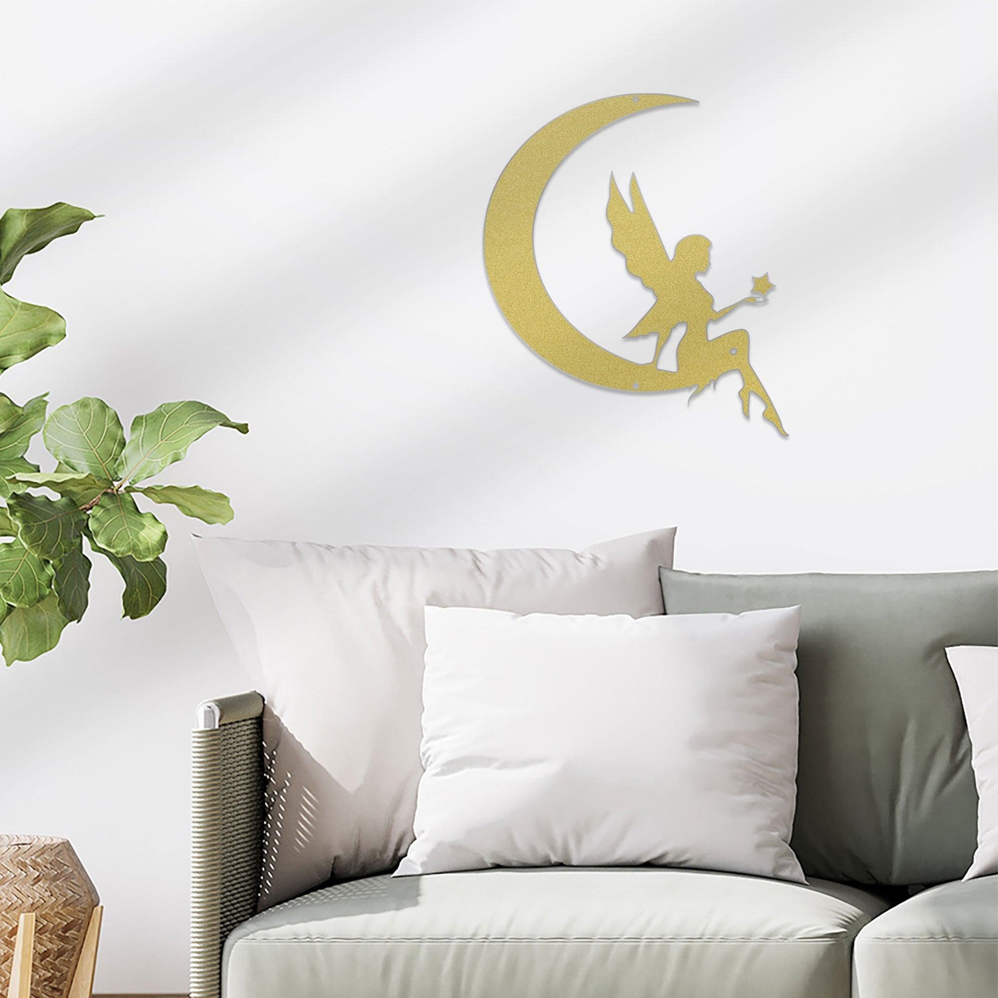 Fairy Moon Metal Art Wall Sign - Mallard Moon Gift Shop