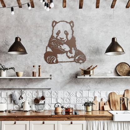 Panda Bear Metal Wall Art - Mallard Moon Gift Shop
