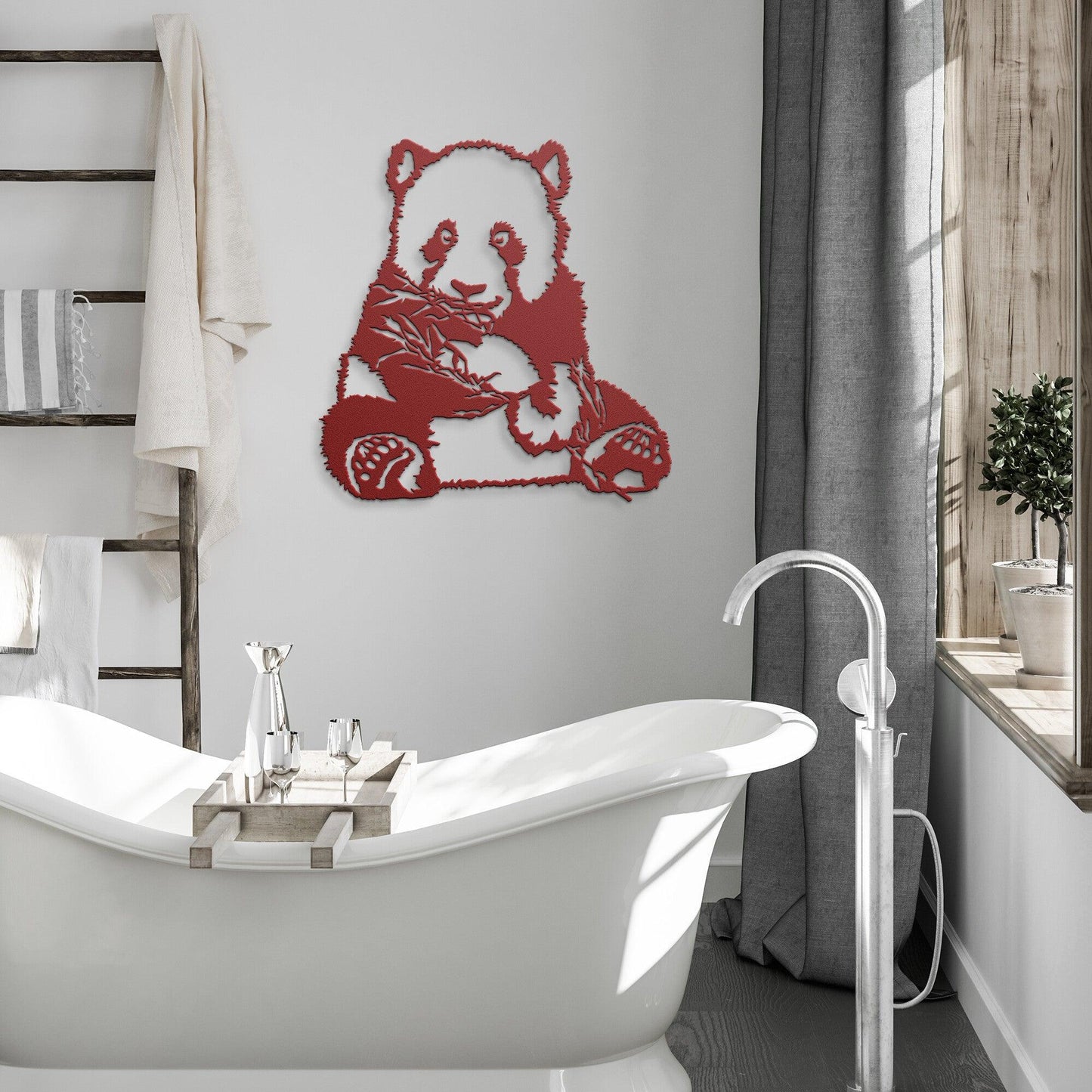 Panda Bear Metal Wall Art - Mallard Moon Gift Shop