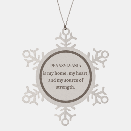 Pennsylvania is my home Gifts, Lovely Pennsylvania Birthday Christmas Snowflake Ornament For People from Pennsylvania, Men, Women, Friends