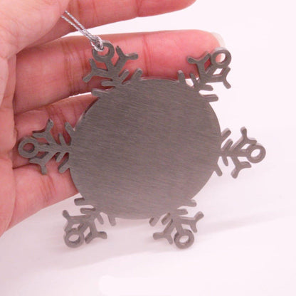 Personalized Snowflake Christmas Star Cookie Tree Ornament Family Name Laser Engraved Stainless Steel