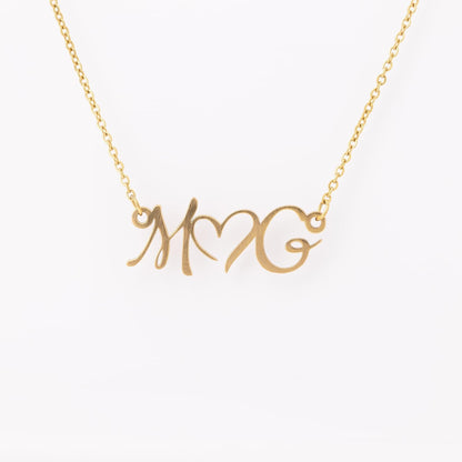 Personalized Double Initial Heart Necklace - Mallard Moon Gift Shop