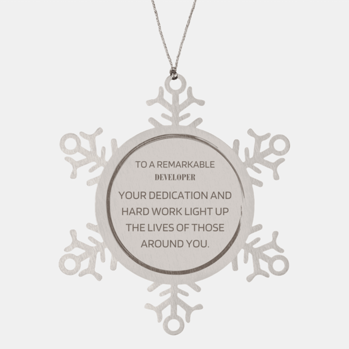 Remarkable Developer Gifts, Your dedication and hard work, Inspirational Birthday Christmas Unique Snowflake Ornament For Developer, Coworkers, Men, Women, Friends