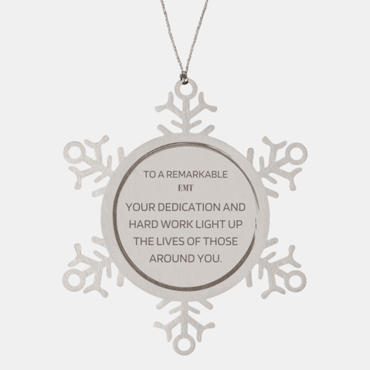 Remarkable EMT Gifts, Your dedication and hard work, Inspirational Birthday Christmas Unique Snowflake Ornament For EMT, Coworkers, Men, Women, Friends