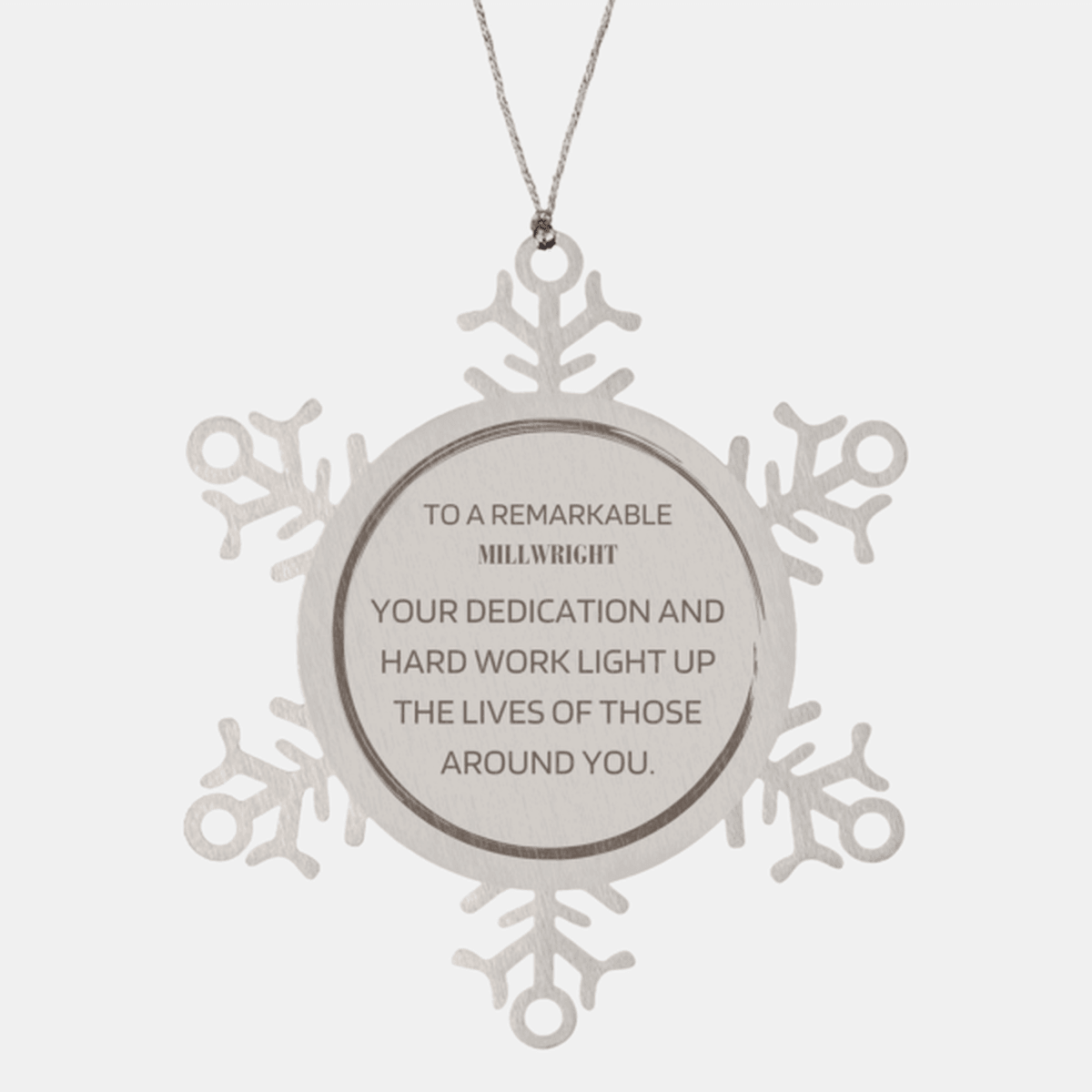 Remarkable Millwright Gifts, Your dedication and hard work, Inspirational Birthday Christmas Unique Snowflake Ornament For Millwright, Coworkers, Men, Women, Friends