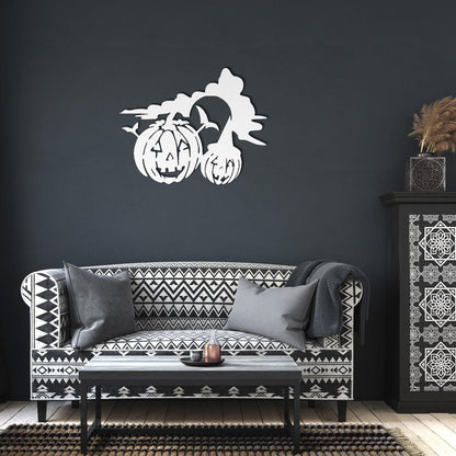 Spooky Halloween Pumpkins Metal Wall Art Sign - Mallard Moon Gift Shop