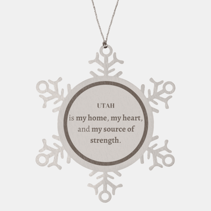 Utah is my home Gifts, Lovely Utah Birthday Christmas Snowflake Ornament For People from Utah, Men, Women, Friends