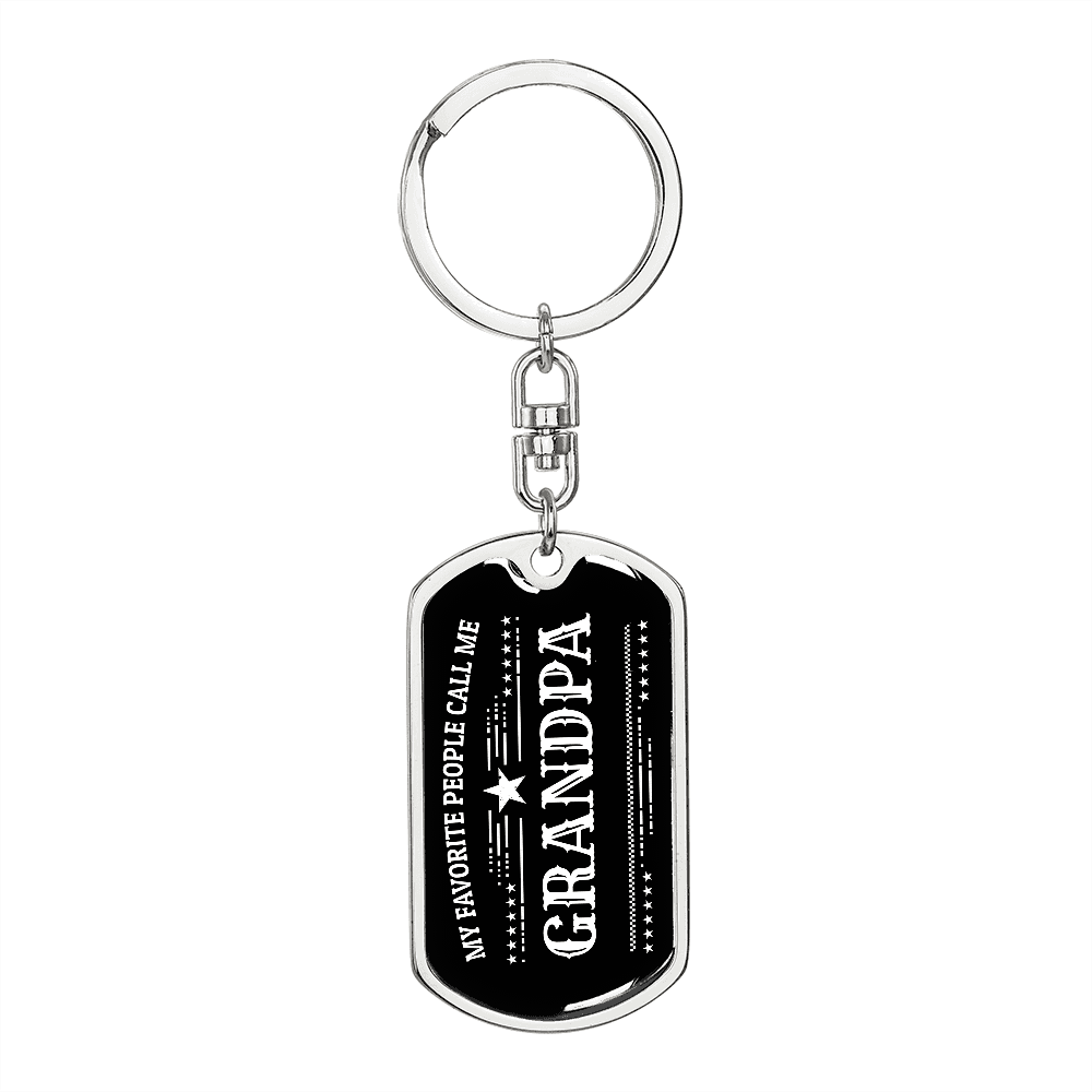 Gift for Grandfather - My Favorite People Call Me Grandpa Custom Engraved Keychain - Mallard Moon Gift Shop