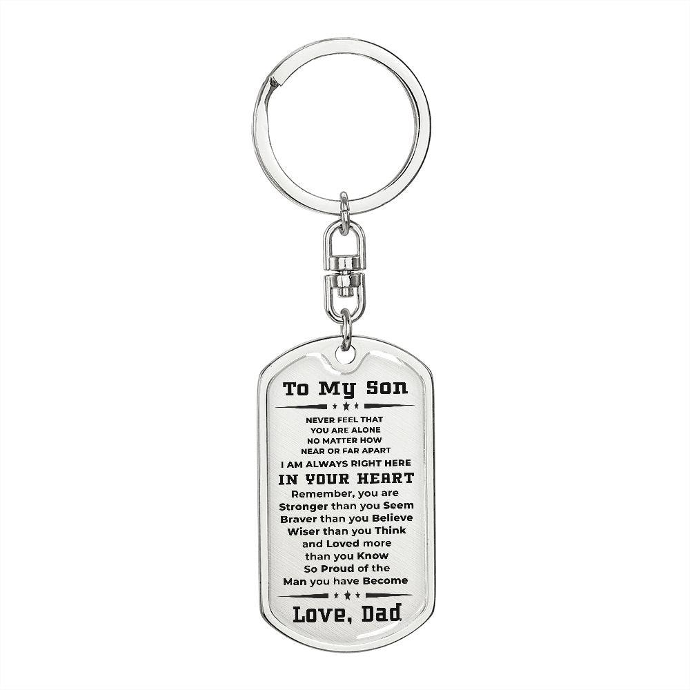 To My Son Proud of the Man You Have Become Love Dad Keychain - Mallard Moon Gift Shop