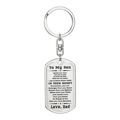To My Son Proud of the Man You Have Become Love Dad Keychain - Mallard Moon Gift Shop