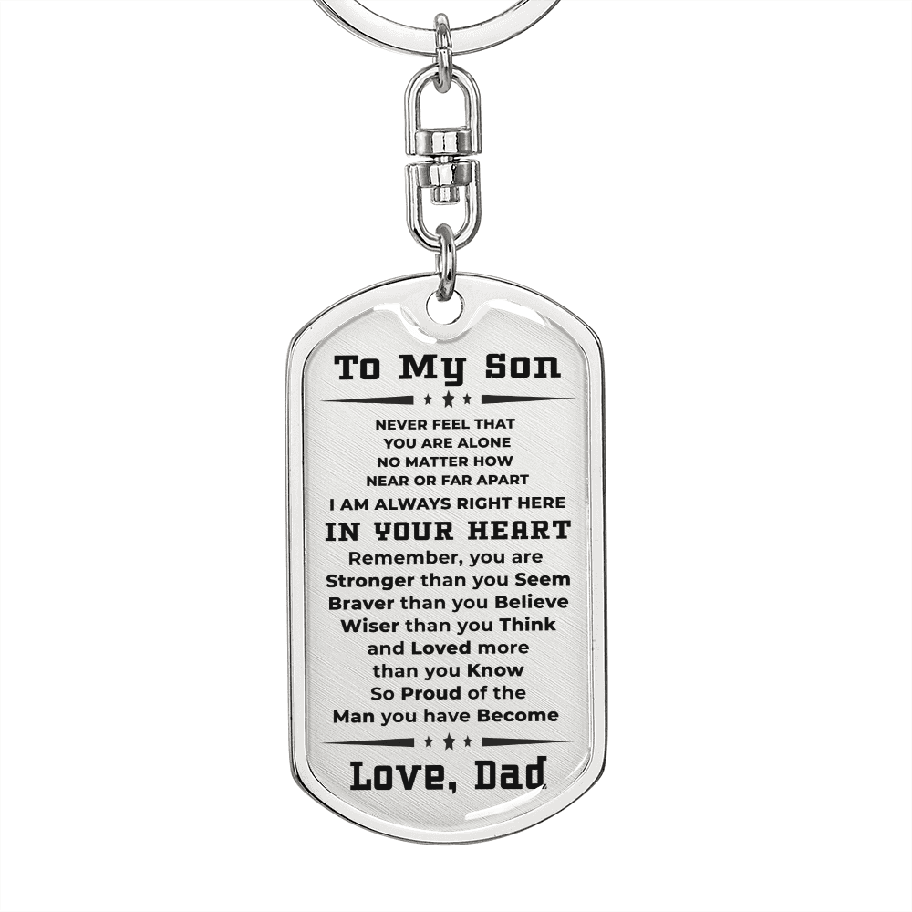 To My Son Proud of the Man You Have Become Love Dad Keychain - Mallard Moon Gift Shop