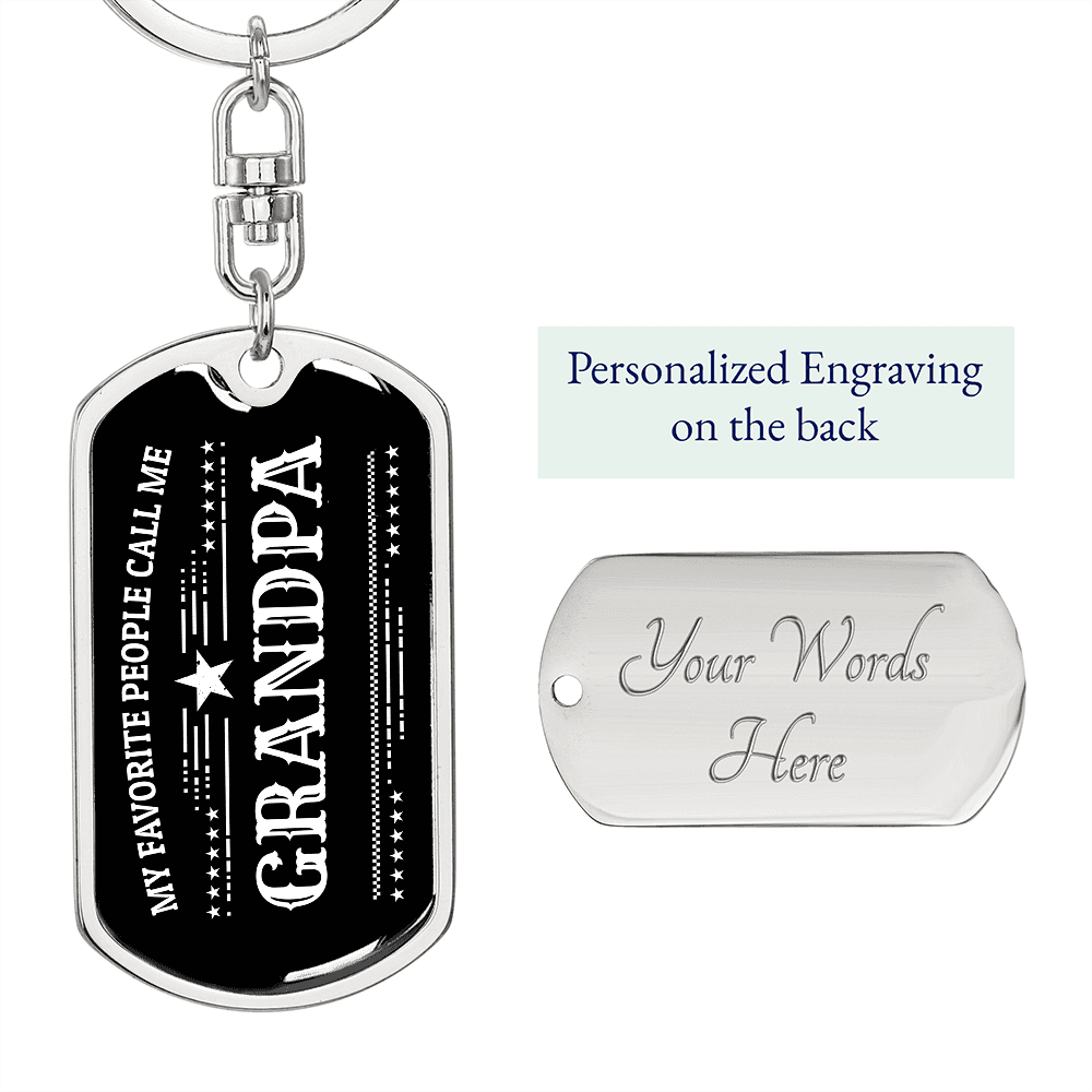 Gift for Grandfather - My Favorite People Call Me Grandpa Custom Engraved Keychain - Mallard Moon Gift Shop