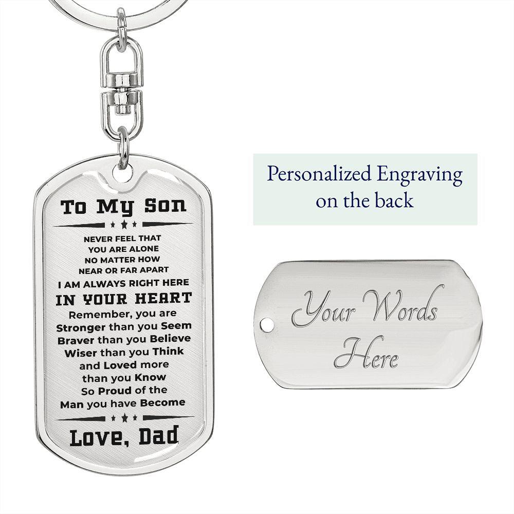 To My Son Proud of the Man You Have Become Love Dad Keychain - Mallard Moon Gift Shop