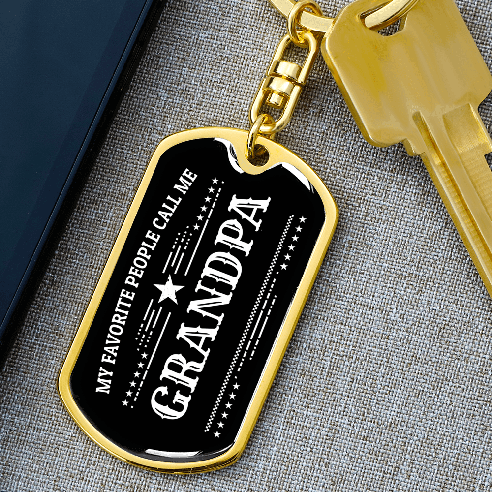 Gift for Grandfather - My Favorite People Call Me Grandpa Custom Engraved Keychain - Mallard Moon Gift Shop