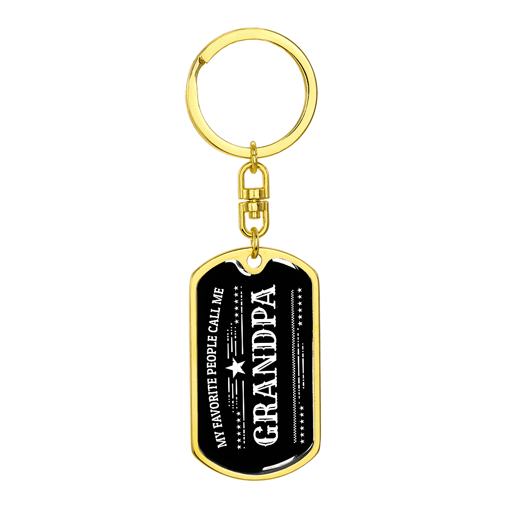 Gift for Grandfather - My Favorite People Call Me Grandpa Custom Engraved Keychain - Mallard Moon Gift Shop