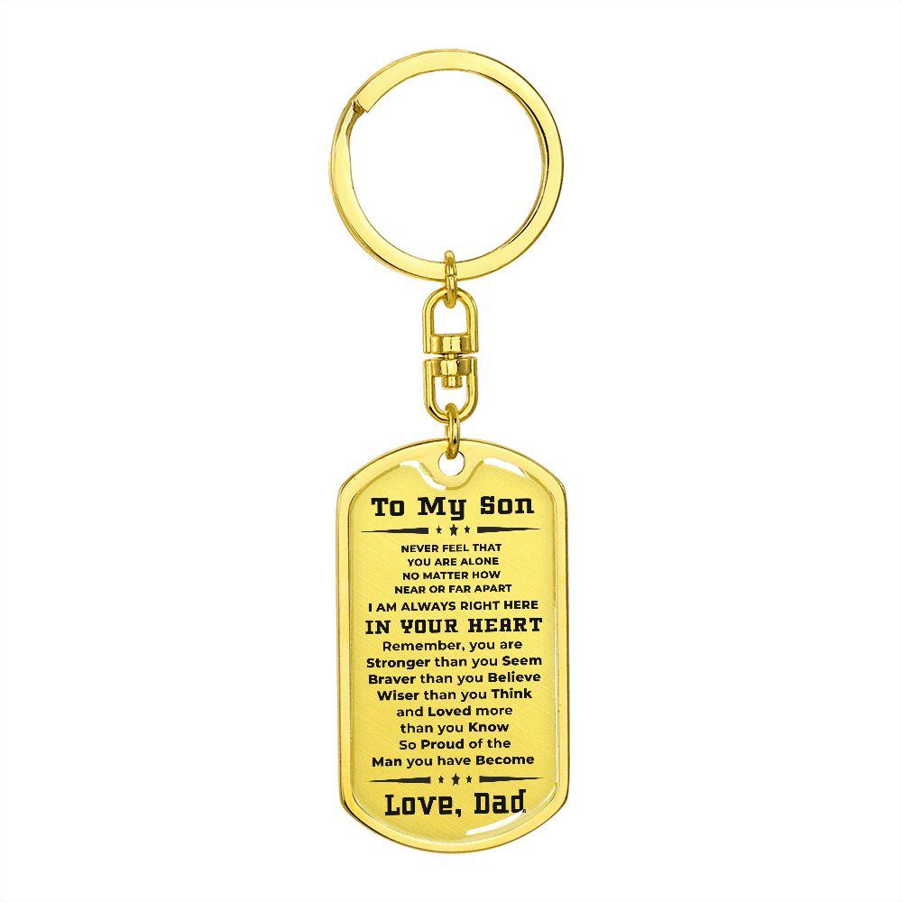 To My Son Proud of the Man You Have Become Love Dad Keychain - Mallard Moon Gift Shop