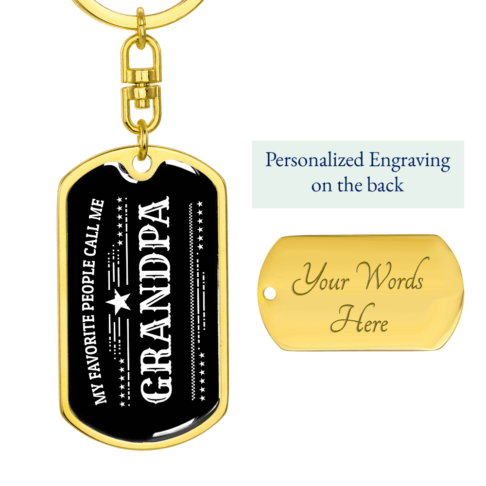 Gift for Grandfather - My Favorite People Call Me Grandpa Custom Engraved Keychain - Mallard Moon Gift Shop
