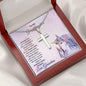 Gift for Granddaughter Personalized Cross Necklace Unicorn Message Card - Mallard Moon Gift Shop