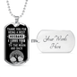 Gift for Husband - Love You to the Moon - Dog Tag Pendant Necklace - Mallard Moon Gift Shop