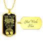 Gift for Husband - Love You to the Moon - Dog Tag Pendant Necklace - Mallard Moon Gift Shop