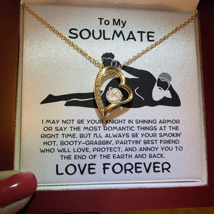 To My Soulmate - From Your Smokin' Hot Lover - Heart Pendant Necklace - Mallard Moon Gift Shop