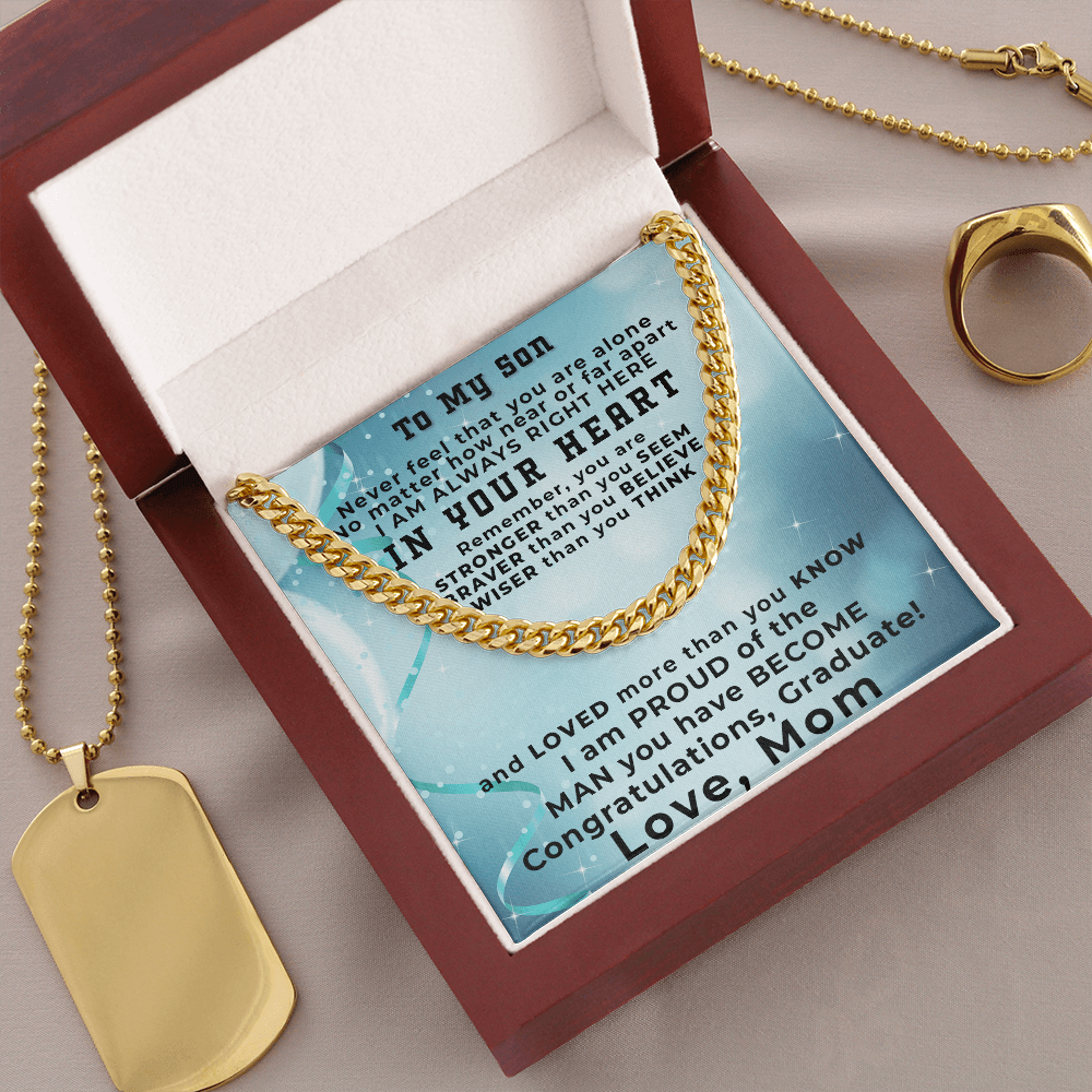 Graduation Gift for Son from Mom Short Thick Chain Necklace - Mallard Moon Gift Shop