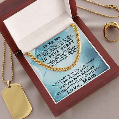 Graduation Gift for Son from Mom Short Thick Chain Necklace - Mallard Moon Gift Shop