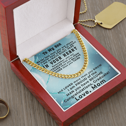 Graduation Gift for Son from Mom Short Thick Chain Necklace - Mallard Moon Gift Shop