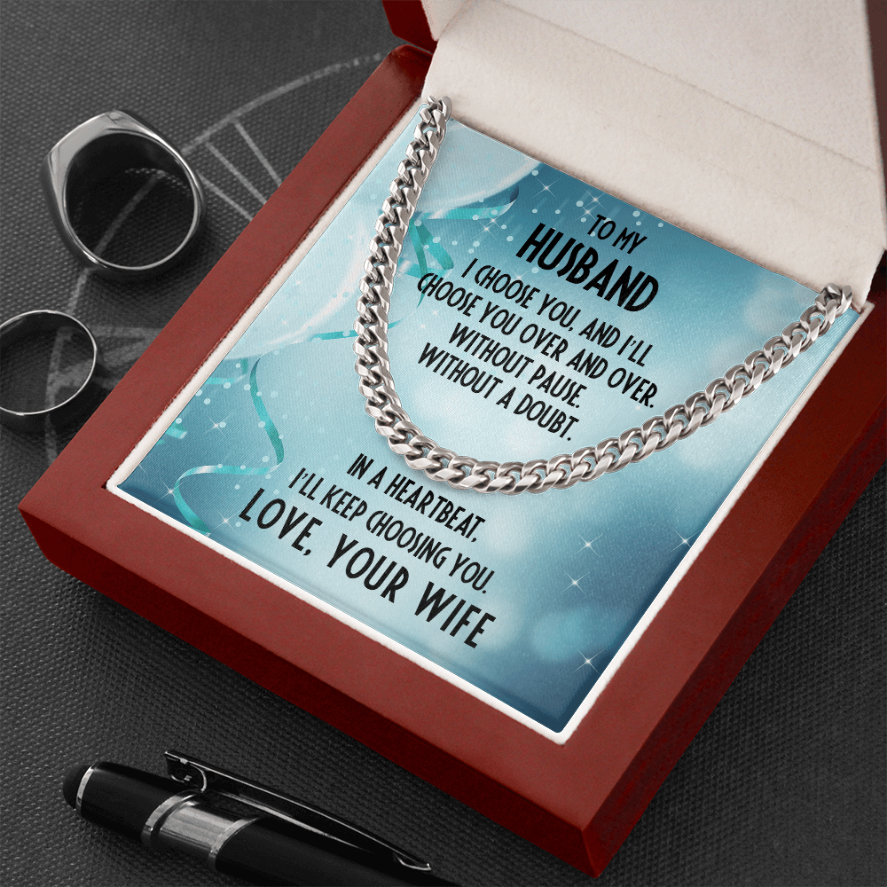 Husband Birthday Gift - I Choose You - Chain Necklace - Mallard Moon Gift Shop