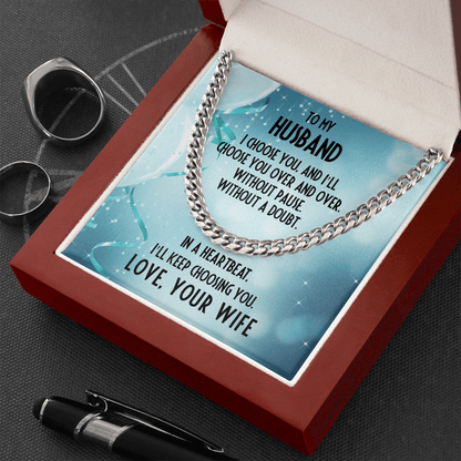 Husband Birthday Gift - I Choose You - Chain Necklace - Mallard Moon Gift Shop