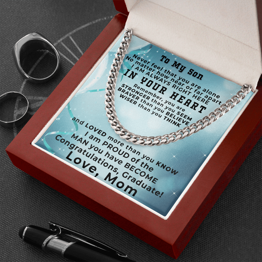 Graduation Gift for Son from Mom Short Thick Chain Necklace - Mallard Moon Gift Shop