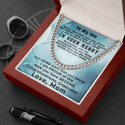 Graduation Gift for Son from Mom Short Thick Chain Necklace - Mallard Moon Gift Shop