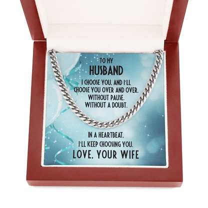 Husband Birthday Gift - I Choose You - Chain Necklace - Mallard Moon Gift Shop
