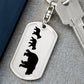 Papa Bear with Two Cubs Personalized Engraved Dog Tag Keychain - Mallard Moon Gift Shop