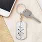 Golf Clubs Heartbeat Personalized Engraved Dog Tag Keychain - Mallard Moon Gift Shop