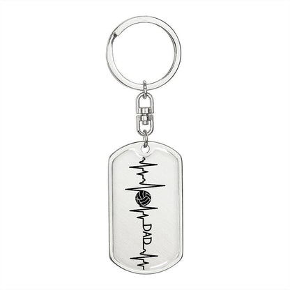 Volleyball Dad Personalized Engraved Dog Tag Keychain - Mallard Moon Gift Shop