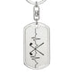 Golf Clubs Heartbeat Personalized Engraved Dog Tag Keychain - Mallard Moon Gift Shop