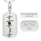 Volleyball Dad Personalized Engraved Dog Tag Keychain - Mallard Moon Gift Shop
