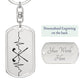 Golf Clubs Heartbeat Personalized Engraved Dog Tag Keychain - Mallard Moon Gift Shop