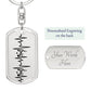 Music Notes Personalized Engraved Dog Tag Keychain - Mallard Moon Gift Shop