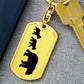 Papa Bear with Two Cubs Personalized Engraved Dog Tag Keychain - Mallard Moon Gift Shop