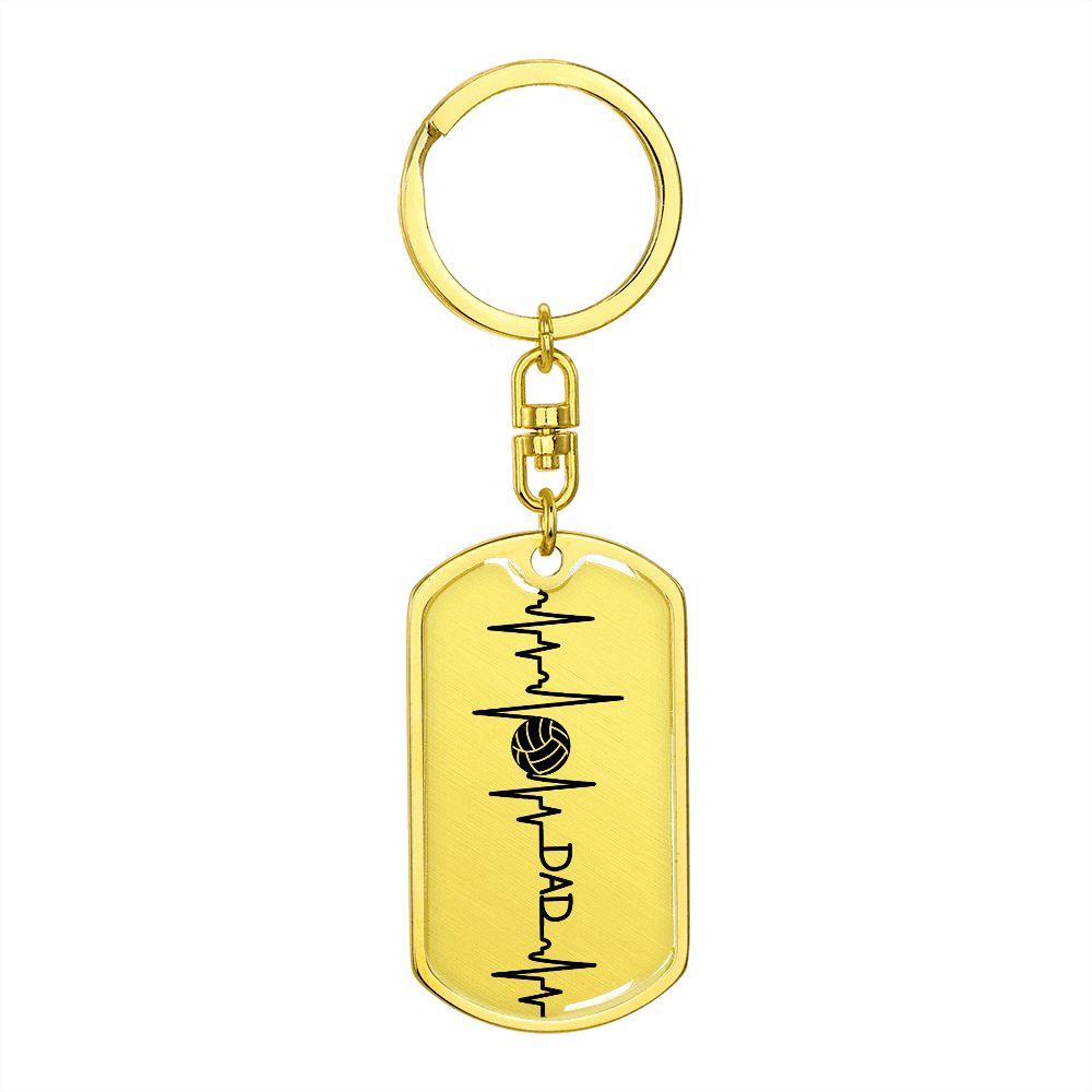 Volleyball Dad Personalized Engraved Dog Tag Keychain - Mallard Moon Gift Shop