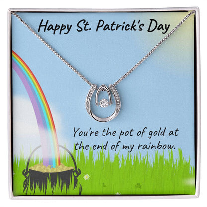 Happy St. Patrick's Day Gift - Pot of Gold - Lucky in Love Necklace - Mallard Moon Gift Shop