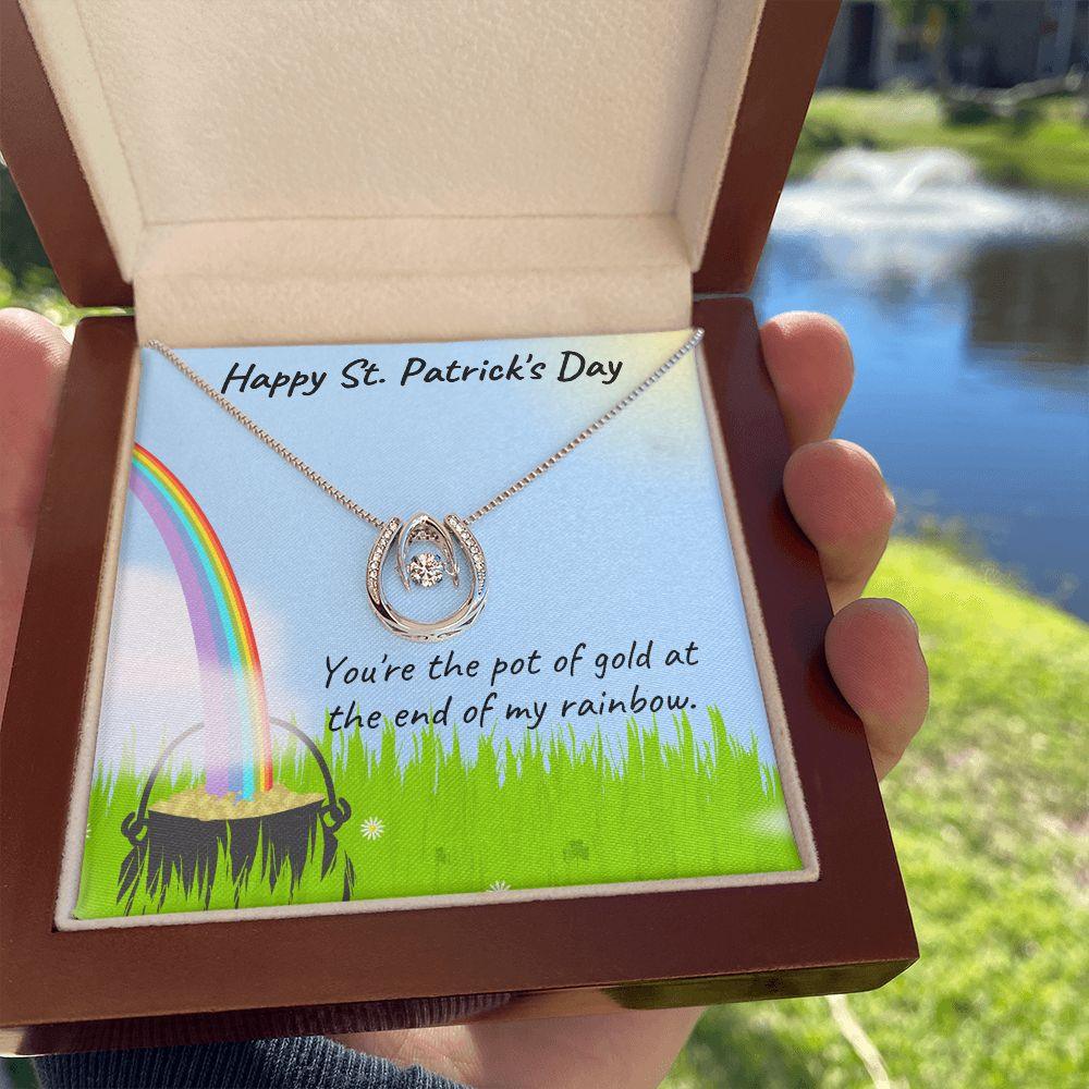 Happy St. Patrick's Day Gift - Pot of Gold - Lucky in Love Necklace - Mallard Moon Gift Shop