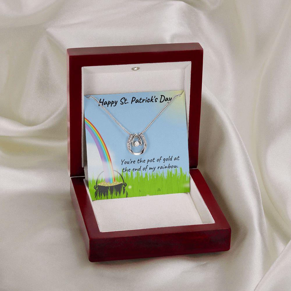 Happy St. Patrick's Day Gift - Pot of Gold - Lucky in Love Necklace - Mallard Moon Gift Shop